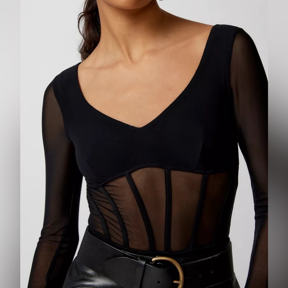 Urban outfitters Kiera mesh corset bodysuit